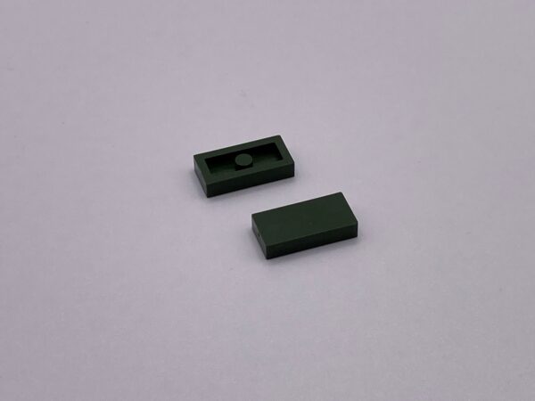 COBI: Tile 1 x 2 without Groove (with Solid Pin) - dark green military (ciemnozielony wojskowy/militarny)