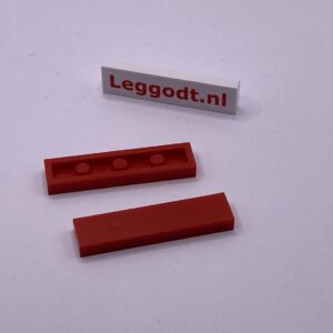 COBI: Tile 1 x 4 without Groove (with Solid Pins) - red (czerwony)