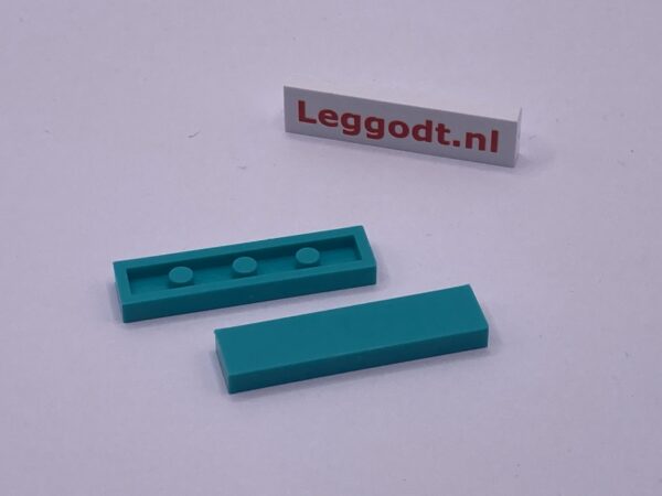 COBI: Tile 1 x 4 without Groove (with Solid Pins) - turquoise (turkus)