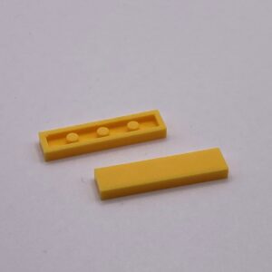 COBI: Tile 1 x 4 without Groove (with Solid Pins) - bright yellow (jasnozólty)