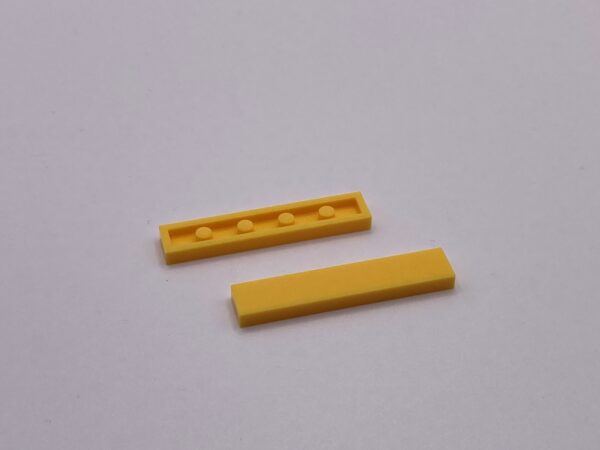COBI: Tile 1 x 5 without Groove (with Solid Pins) - bright yellow (jasnozólty)