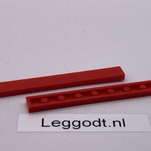 COBI: Tile 1 x 8 without Groove (with Solid Pins) - red (czerwony)