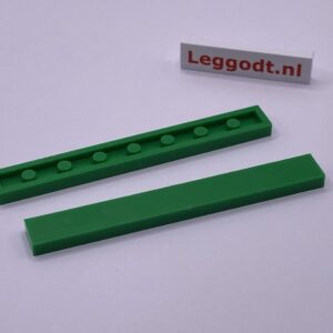 COBI: Tile 1 x 8 without Groove (with Solid Pins) - green bp (zielony bp)