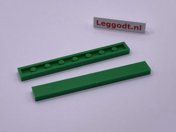 COBI: Tile 1 x 8 without Groove (with Solid Pins) - green bp (zielony bp)