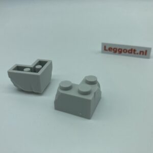 COBI: Brick, Modified 2 x 2 Corner with Damage Pattern - light grey (jasno szary)