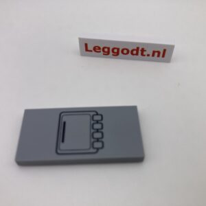 COBI: Tile 2 x 4 with Groove with Hatch Pattern (Pad printed) - new grey (nowy szary)