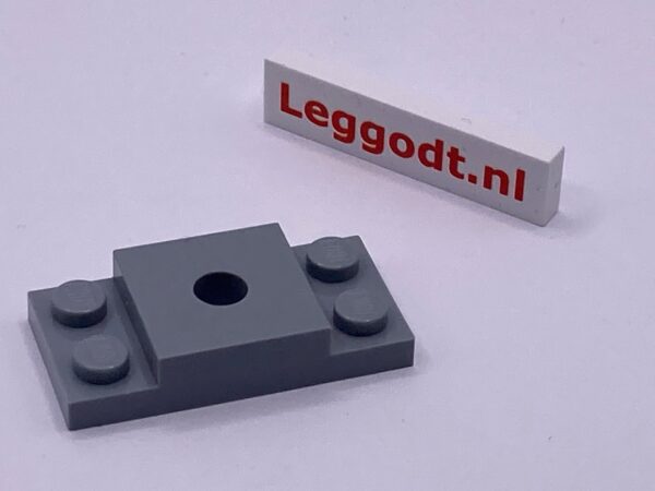 COBI: Turntable, Plate 2 x 4 with Tile 2 x 2 x 2/3 with Ø5mm Hole Straight - new grey (nowy szary)