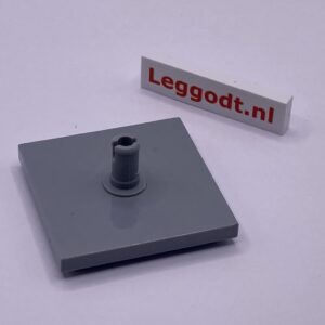 COBI: Turntable, Tile 4 x 4 with Ø5mm Pin and Bottom Pivots - new grey (nowy szary)
