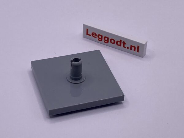 COBI: Turntable, Tile 4 x 4 with Ø5mm Pin and Bottom Pivots - new grey (nowy szary)