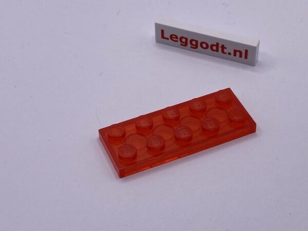 COBI: Plate 2 x 5 (with Mold Pip Side) - trans-red (przezroczysty czerwony)