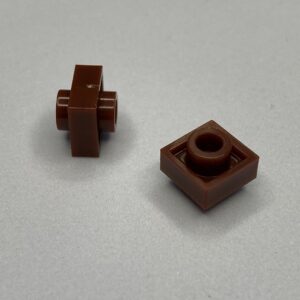 COBI: Plate Modified 1 x 1 with Pivot on Both Sides (aka Duo Block) - dark brown (ciemny braz)