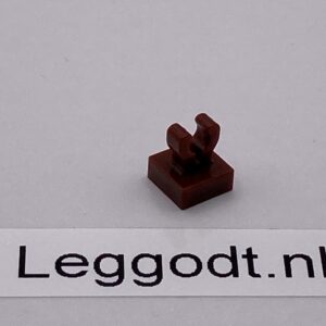 COBI: Tile Modified 1 x 1 with Clip on Top - dark brown (ciemny braz)