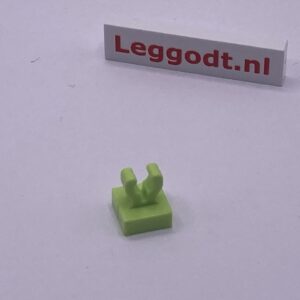 COBI: Tile Modified 1 x 1 with Clip on Top - bright green (jasnozielony)
