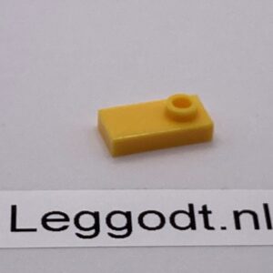 COBI: Tile Modified 1 x 2 with End Pivot (H1.5mm) - bright yellow (jasnozólty)