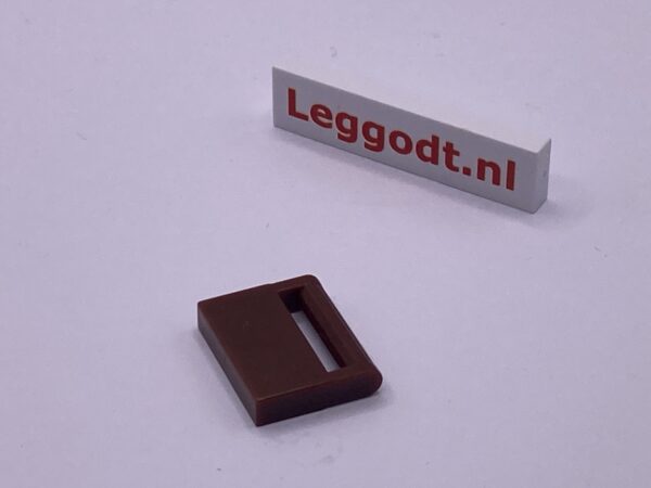 COBI: Tile Modified 1 x 2 with Handlebar on Long Side - dark brown (ciemny braz)