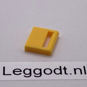 COBI: Tile Modified 1 x 2 with Handlebar on Long Side - bright yellow (jasnozólty)