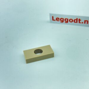 COBI: Tile, Modified 1 x 2 with Central Hole - beige (bezowy)