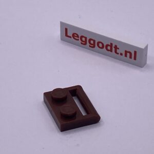 COBI: Plate Modified 1 x 2 with Handlebar on Long Side - dark brown (ciemny braz)