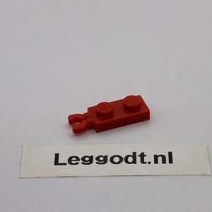 COBI: Plate Modified 1 x 2 with Clip Horizontal on the Side - red (czerwony)