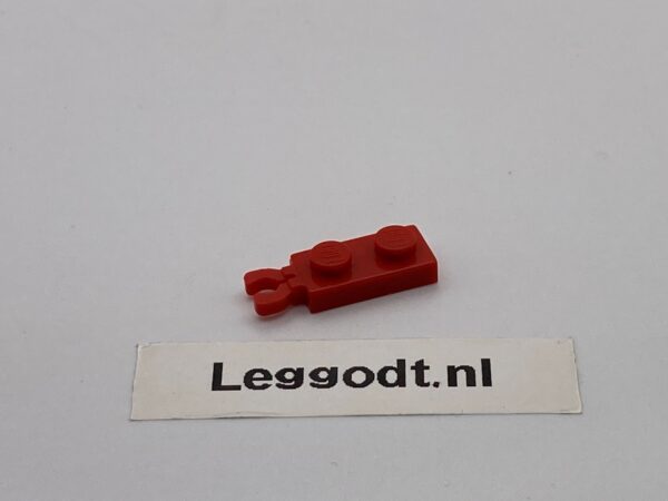 COBI: Plate Modified 1 x 2 with Clip Horizontal on the Side - red (czerwony)
