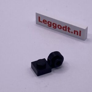 COBI: Plate Modified 1 x 1 with Vertical Plate Round with Pivot on Both Sides - black (czarny)