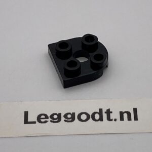 COBI: Plate Modified 2 x 2 with Rounded Side (Open) - black (czarny)