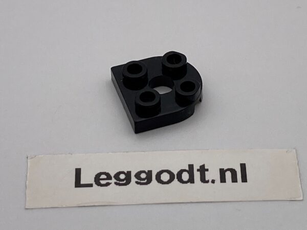 COBI: Plate Modified 2 x 2 with Rounded Side (Open) - black (czarny)