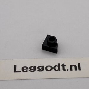 COBI: Plate Modified 1 x 1 with Rounded Corner (Open) - black (czarny)