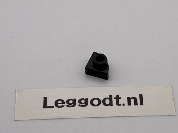 COBI: Plate Modified 1 x 1 with Rounded Corner (Open) - black (czarny)