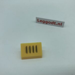 COBI: Slope, Plane 3P 1 x 2 with Black/White Pattern Left (Pad printed) - bright yellow (jasnozólty)