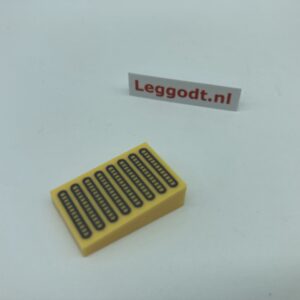 COBI: Slope, Plane 2P 3 x 2 x 2/3 with Black Grid Pattern (Pad printed) - bright yellow (jasnozólty)