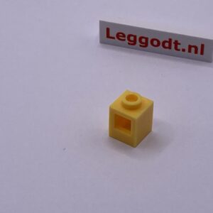 COBI: Brick, Modified 1 x 1 with Horizontal Square Opening - bright yellow (jasnoz&oacute;lty)