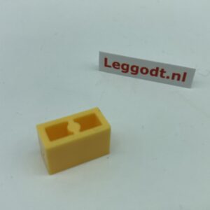COBI: Brick, Modified 1 x 2 with Vertical Square Openings - bright yellow (jasnoz&oacute;lty)