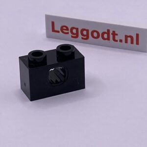 COBI: Brick, Modified 1 x 2 with Semi Square Hole - black (czarny)