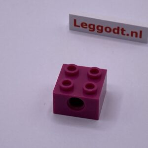 COBI: Technic, Brick 2 x 2 with Round Axle Hole - dark pink (ciemny róz)