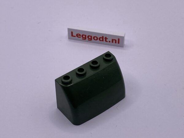 COBI: Roof Brick Curved 2 x 4 x 2 with Hollow Back - dark green military (ciemnozielony wojskowy/militarny)