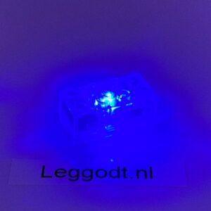 LASER PEGS: Electronic Brick 2 x 4 x 1 1/3 Battery Switch with Blue Light on Top - trans-clear