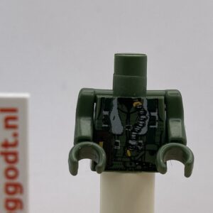 COBI: Figure, Torso #055 (Pilot) with Arms and Hands - dark green military (ciemnozielony wojskowy/militarny)