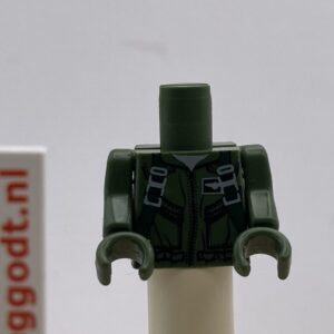 COBI: Figure, Torso #056 (Pilot) with Arms and Hands - dark green military (ciemnozielony wojskowy/militarny)