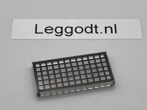 COBI: Pad printed Tile 2 x 4 Black Mesh Pattern - clear (bezbarwny)