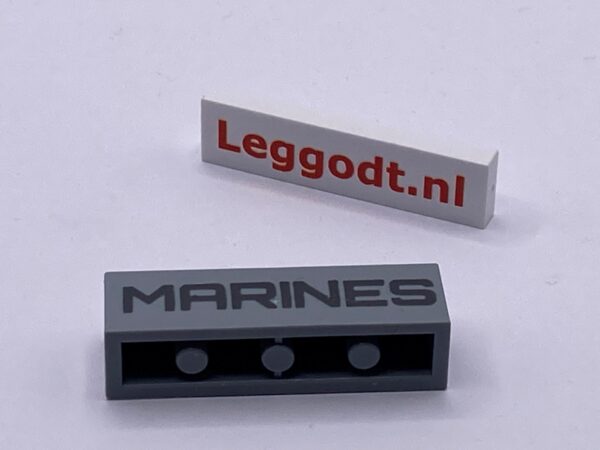 COBI: Pad printed Brick 1 x 4 with Graphite "MARINES" - grey (nowy szary)