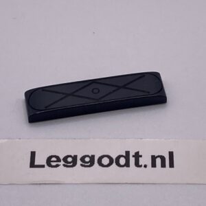 COBI: Pad printed Tile 1 x 4 Rounded Sides with Pattern - graphite (grafitowy)