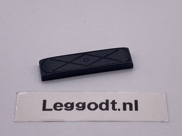 COBI: Pad printed Tile 1 x 4 Rounded Sides with Pattern - graphite (grafitowy)