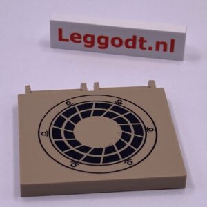COBI: Pad printed Hinge 3 x 4 with Hatch Pattern - beige (bezowy)