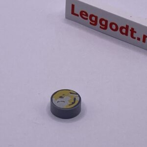 COBI: Pad printed Tile Round 1 x 1 with Pattern - new grey (nowy szary)