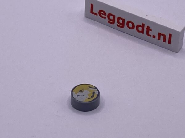 COBI: Pad printed Tile Round 1 x 1 with Pattern - new grey (nowy szary)