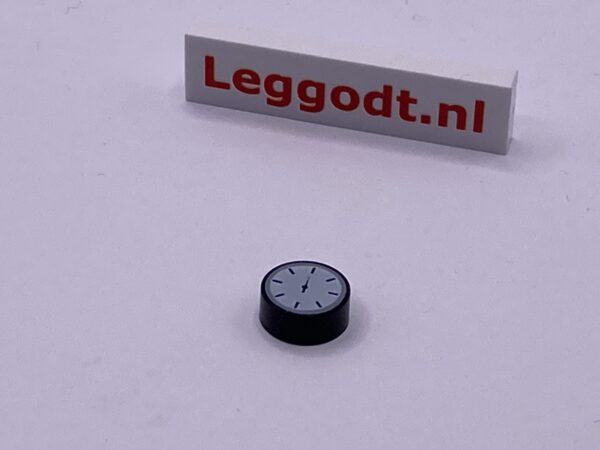 COBI: Pad printed Tile Round 1 x 1 with Meter Pattern - black (czarny)
