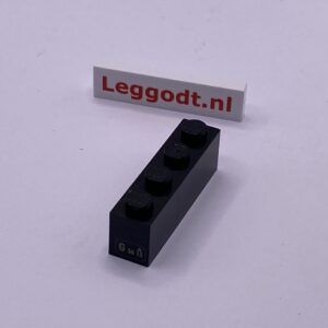 COBI: Pad printed Brick 1 x 4 - black (czarny)