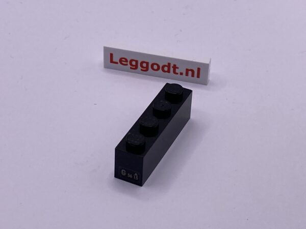 COBI: Pad printed Brick 1 x 4 - black (czarny)