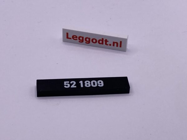 COBI: Pad printed Tile 1 x 5 with "52 1809" - black (czarny)